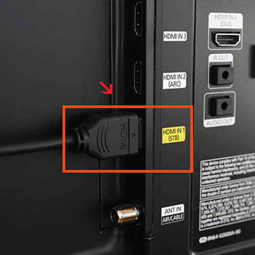 Plug HDMI cord to TV